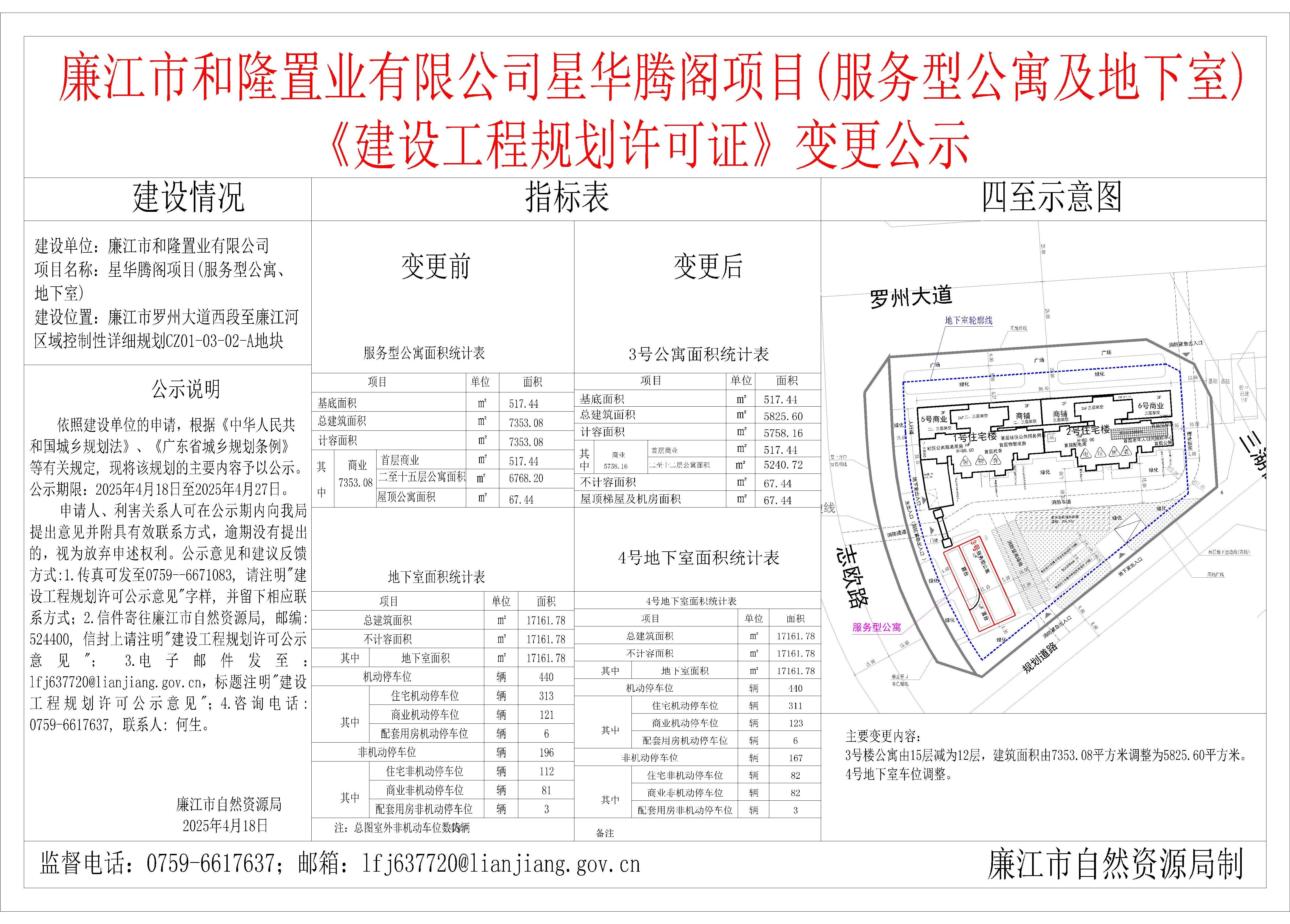 廉江市和隆置业有限公司星华腾阁项目(服务型公寓及地下室)《建设工程规划许可证》变更公示.jpg